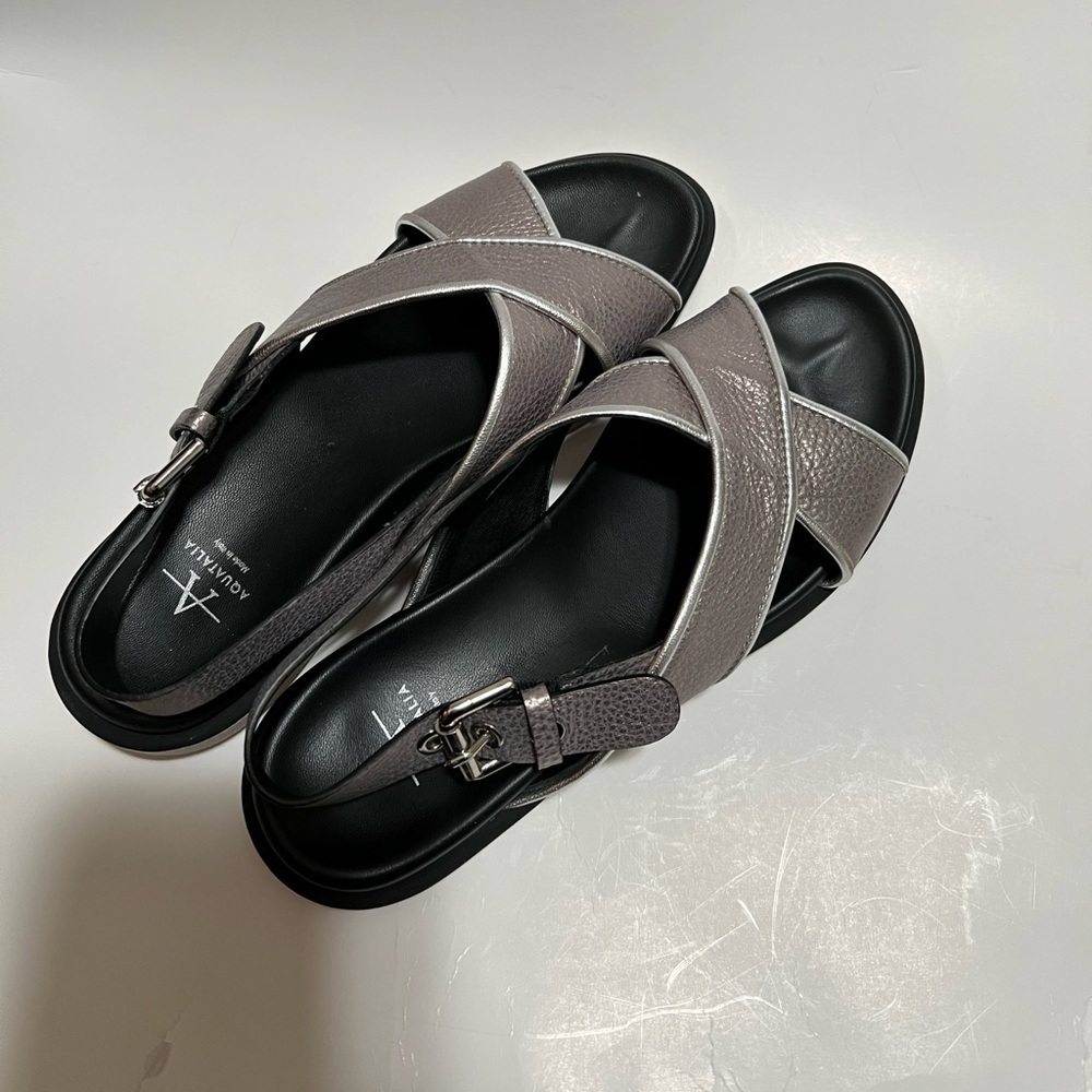 Aquatalia Eloise Thum Calf Combo Flat Sandal